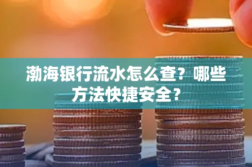 渤海银行流水怎么查?哪些方法快捷安全?