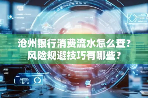 沧州银行消费流水怎么查?风险规避技巧有哪些?