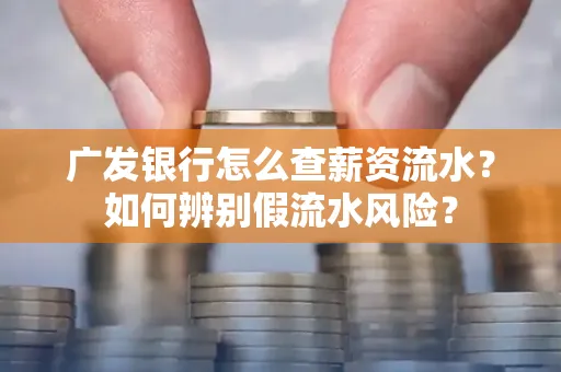 广发银行怎么查薪资流水?如何辨别假流水风险?