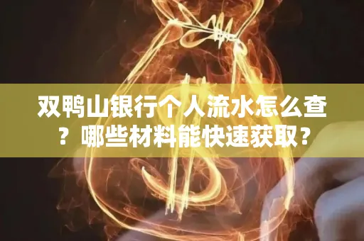 双鸭山银行个人流水怎么查?哪些材料能快速获取?