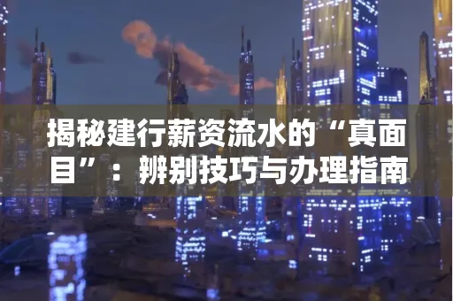 揭秘建行薪资流水的“真面目”:辨别技巧与办理指南大公开